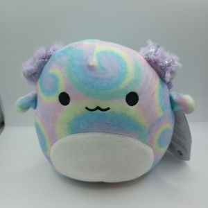 Squishmallow 5" Vivie the Tie Dyed Rainbow Axolotl